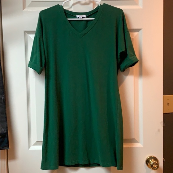 dark green t shirt dress